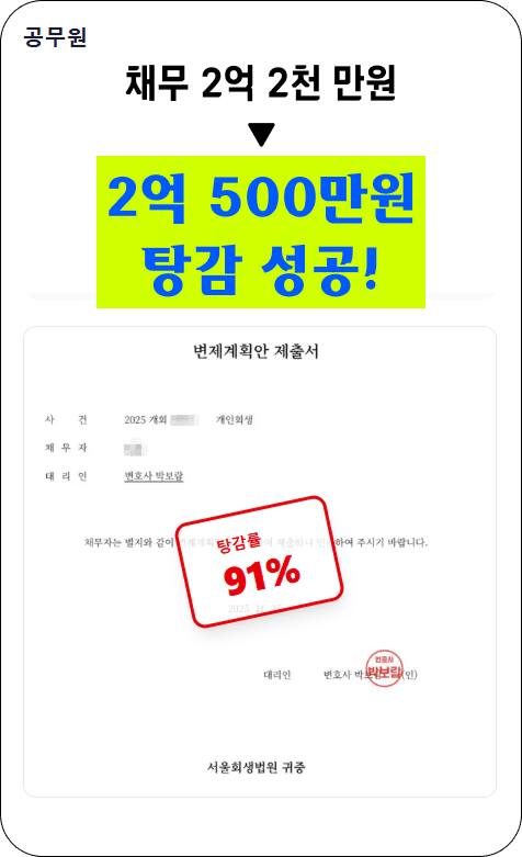 3월 현재 대표사례 — 2억 500만원 탕감 성공